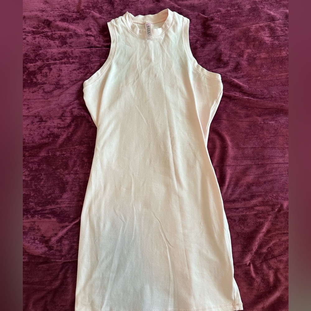 Skims light pink bodycon racerback dress
